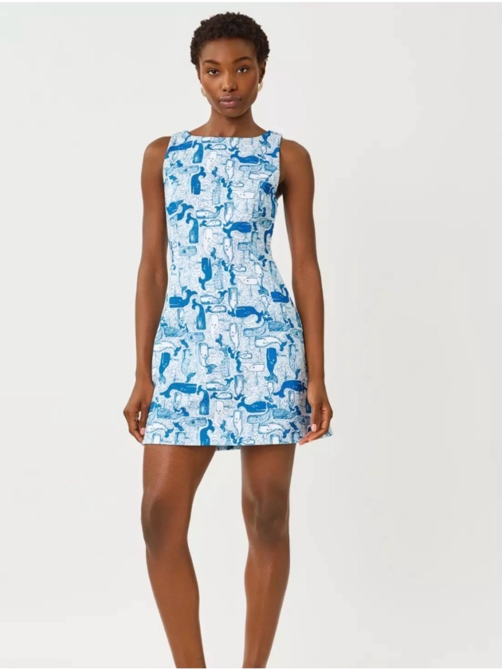 💙 LILLY PULITZER Oriana Shift Romper - Nassau Blue Thar She Blows Size 8